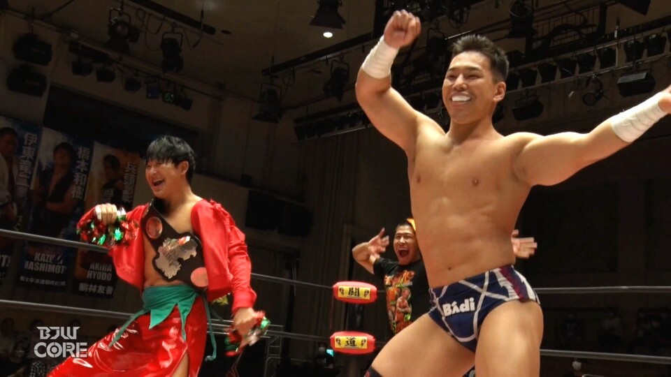 01吉野達彦&梶トマト&竹田光珠 vs 橋本和樹&永尾颯樹&星野良